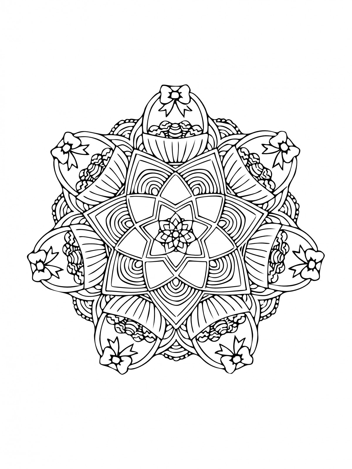 Adult Coloring Pages Printable – Easter Mandalas to color 