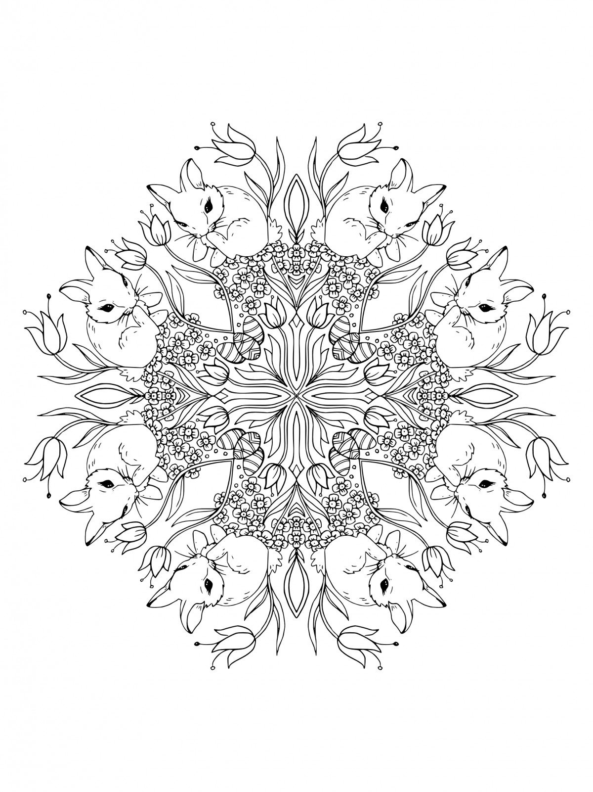 Adult Coloring Pages Printable – Easter Mandalas to color 