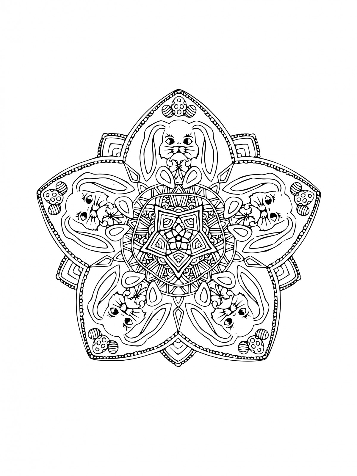 Adult Coloring Pages Printable – Easter Mandalas to color