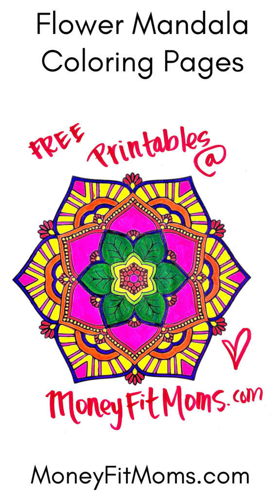 Flower Mandala Coloring Pages - MoneyFitMoms.com