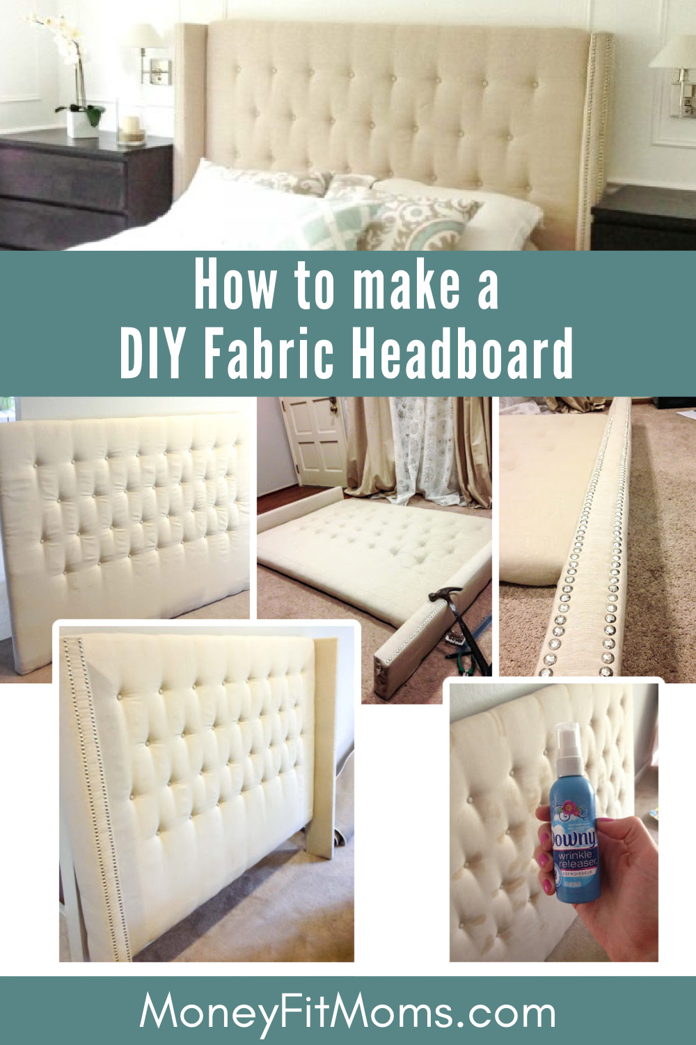 How to DIY Fabric Headboard - MoneyFitMoms.com