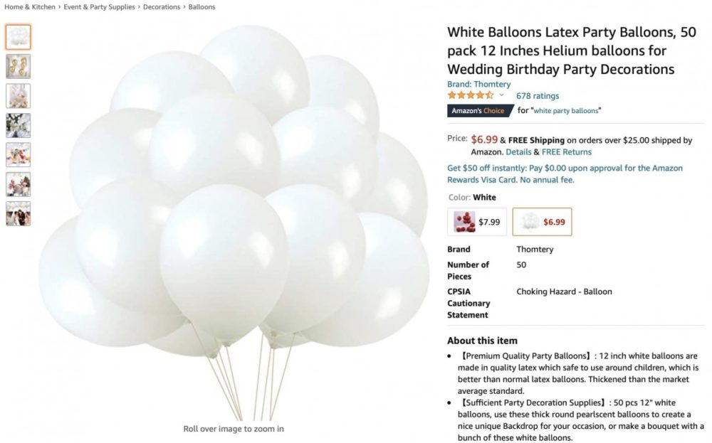 white balloon arch