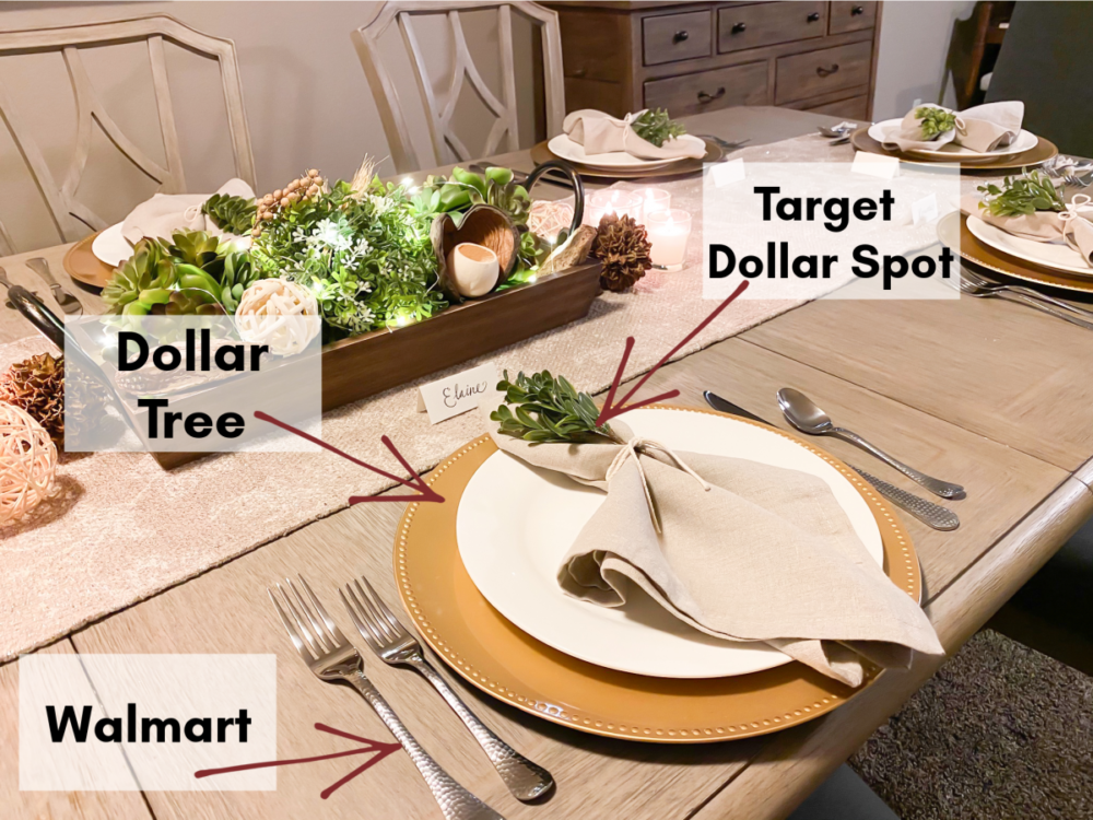 Inexpensive Thanksgiving Dollar Store Tablescape-2 Dollar Tree Walmart Target Dollar Spot