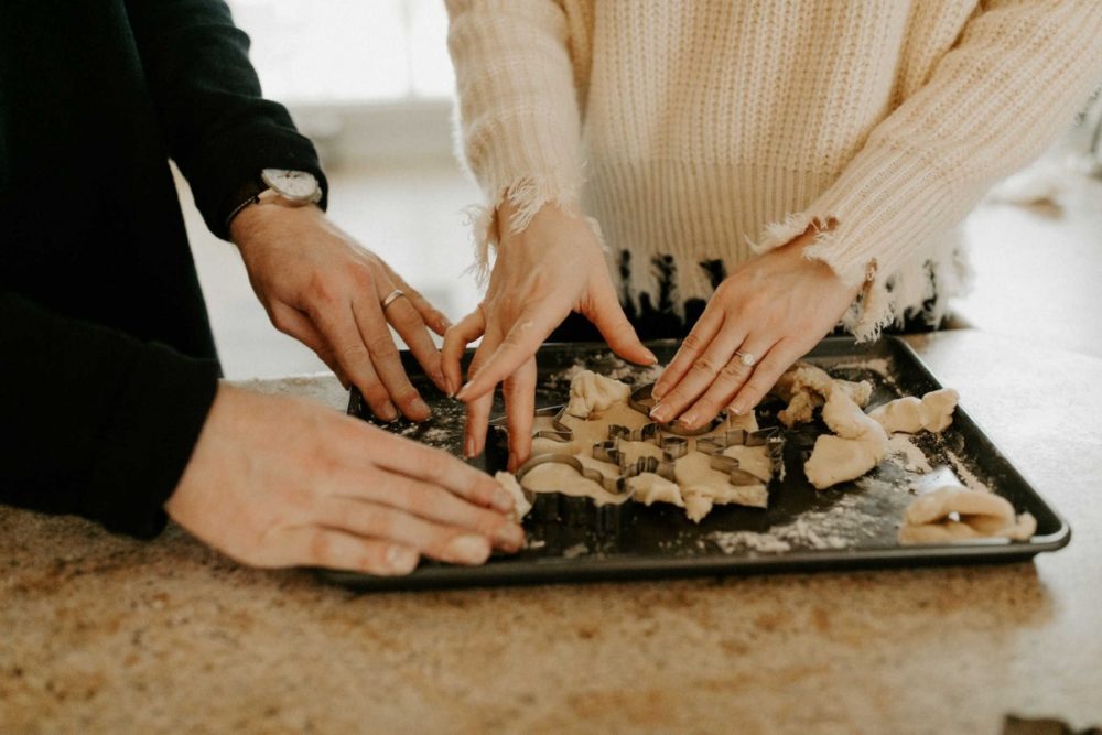at-home date night ideas cooking together