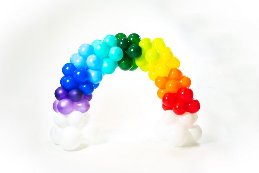how to make a diy rainbow ballon arch