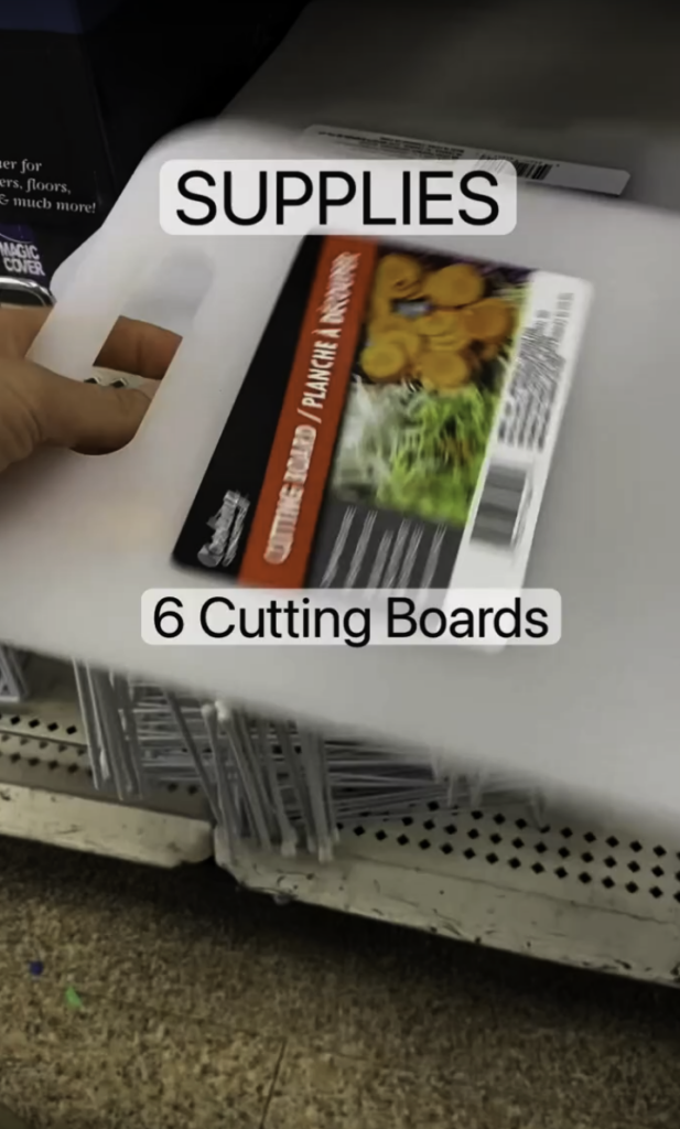 DIY Dollar Store Laundry Folder Supplies: Cutting board